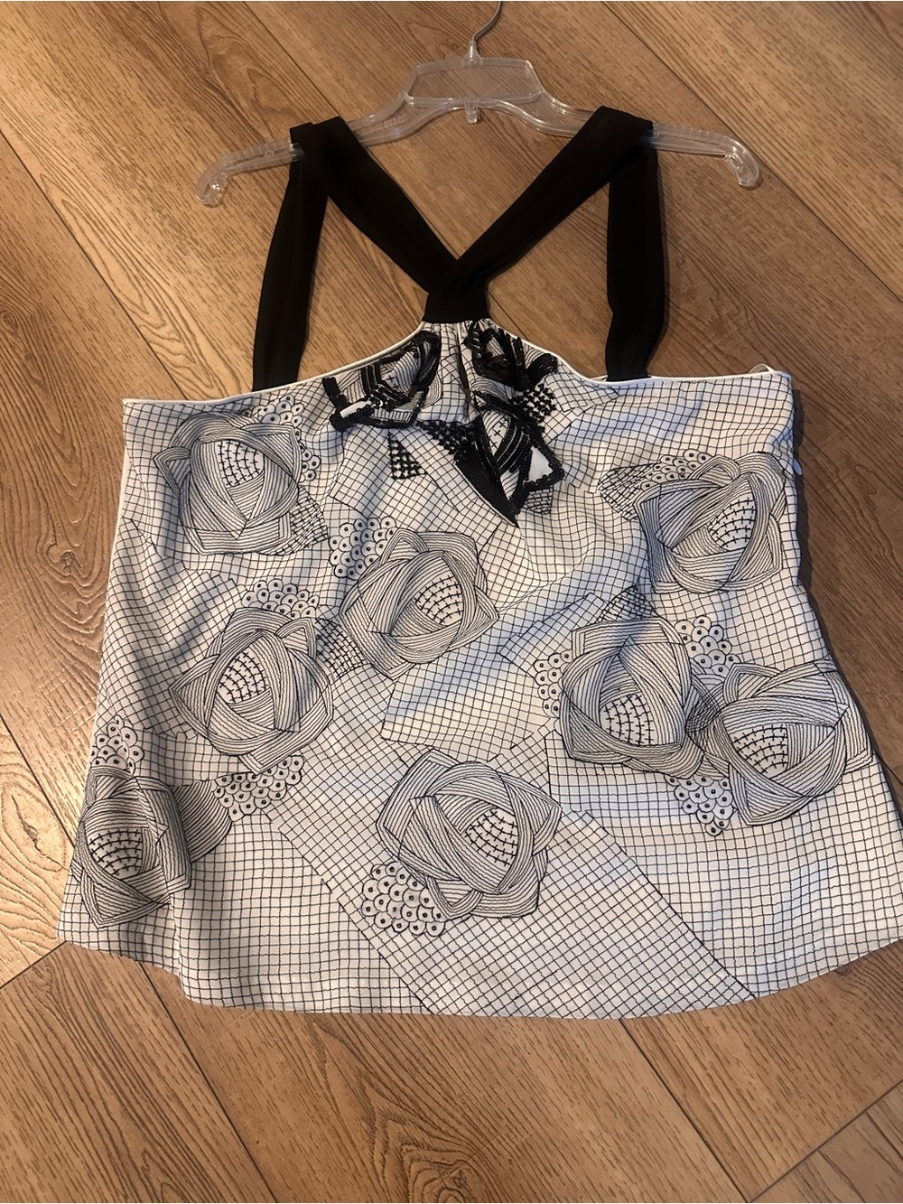 Tahari Black and White Halter